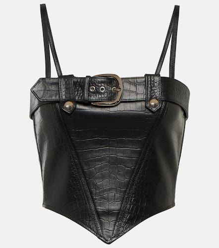 Croc-effect leather bustier - Alessandra Rich - Modalova