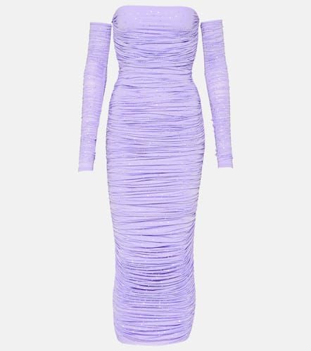 Crystal-embellished ruched jersey gown - Alex Perry - Modalova