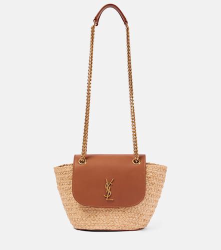 Manon Mini raffia and leather shoulder bag - Saint Laurent - Modalova