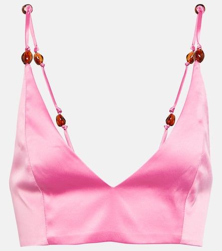 Ganni Top raccourci en satin - Ganni - Modalova