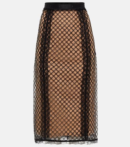 GG mesh lace-trimmed pencil skirt - Gucci - Modalova
