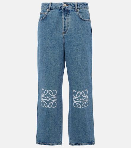Jeans cropped de tiro medio con anagrama - Loewe - Modalova