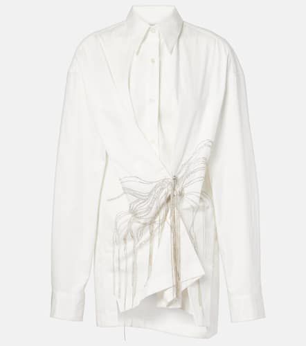 Embellished gathered cotton blouse - Dries Van Noten - Modalova