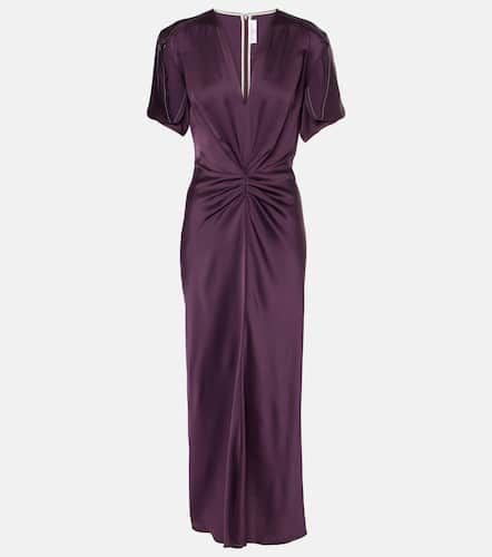 Gathered satin maxi dress - Victoria Beckham - Modalova