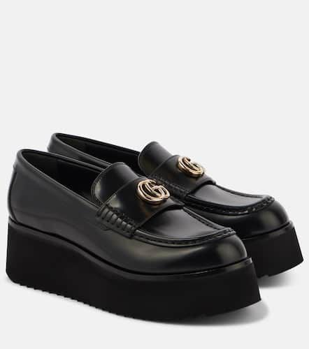 Double G leather platform loafers - Gucci - Modalova