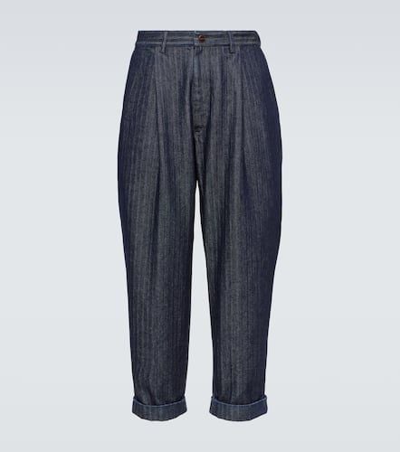 Pantalones tapered de denim espigado - Giorgio Armani - Modalova