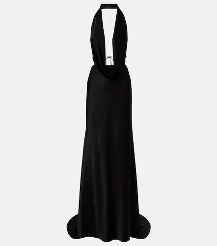 Halterneck open-back satin crepe gown - Alex Perry - Modalova