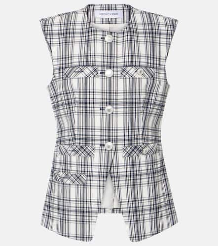 Tamara plaid cotton-blend vest - Veronica Beard - Modalova