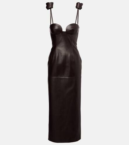Floral-appliquÃ© leather bustier dress - Magda Butrym - Modalova