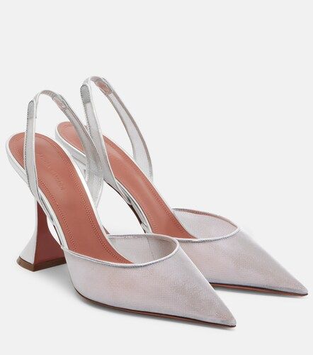 Holli mesh slingback pumps - Amina Muaddi - Modalova