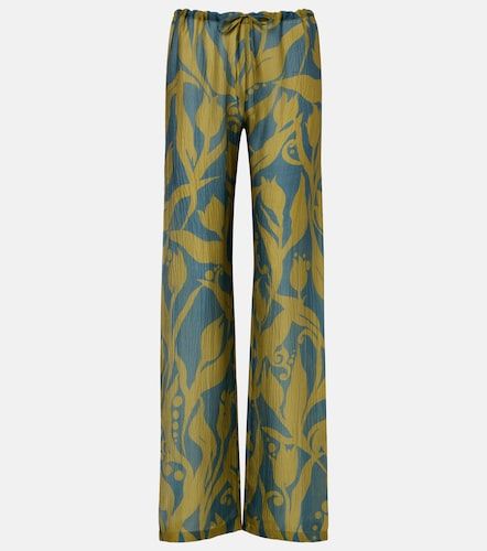 Pantalones rectos Pachas de seda - Dries Van Noten - Modalova
