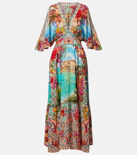 Embellished printed silk maxi dress - Camilla - Modalova