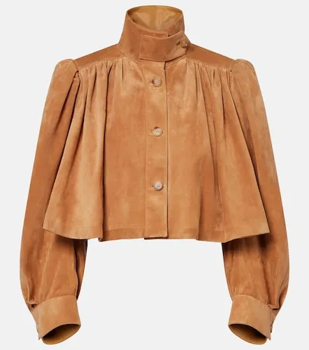 Chloe Cropped gathered suede jacket - Chloe - Modalova