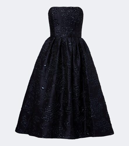 Floral jacquard bustier cocktail dress - Carolina Herrera - Modalova