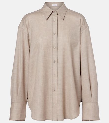 Camicia in lana vergine - Brunello Cucinelli - Modalova