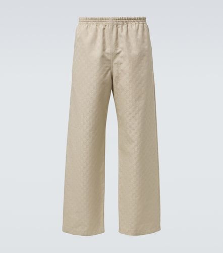Pantalones rectos de lona GG de algodón - Gucci - Modalova