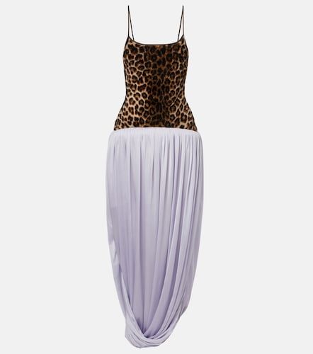 Leopard-print draped maxi dress - Jacques Wei - Modalova