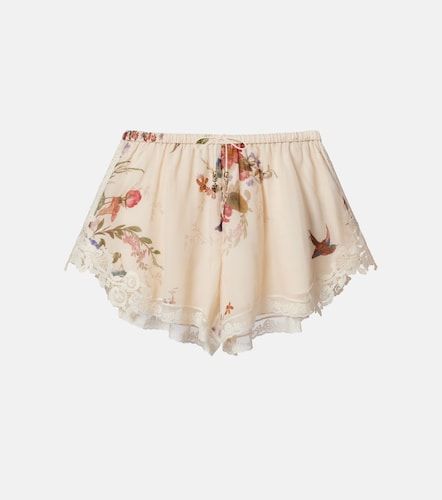 Shorts Patience in cotone e seta con stampa floreale - Zimmermann - Modalova