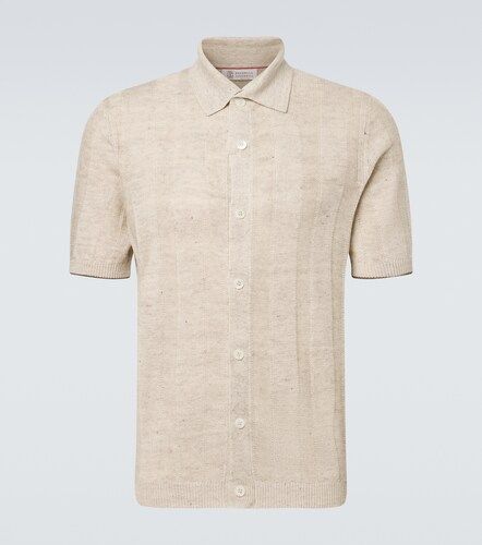 Linen and cotton polo sweater - Brunello Cucinelli - Modalova