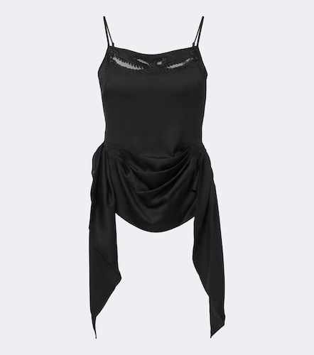 Top in raso plissé con ricamo - Jacques Wei - Modalova