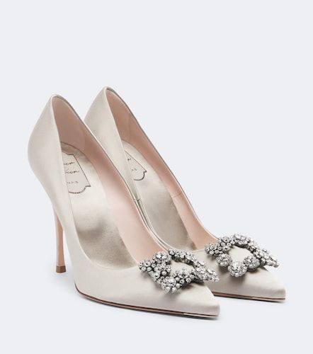 Pumps Flower Strass in raso - Roger Vivier - Modalova