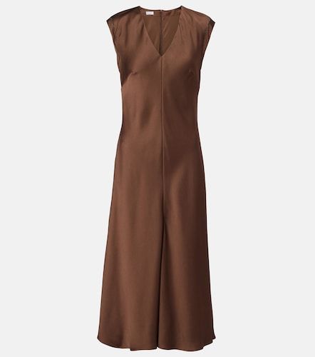 Abito midi in satin - Brunello Cucinelli - Modalova