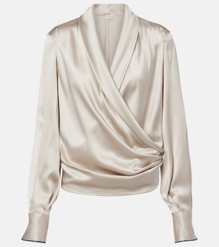 Blusa in misto seta - Brunello Cucinelli - Modalova