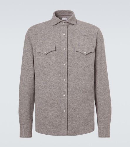 Camicia in misto cashmere e cotone - Brunello Cucinelli - Modalova