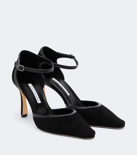 Verdusan leather-trimmed suede pumps - Manolo Blahnik - Modalova