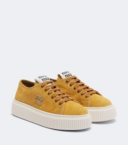 Miu Miu Suede platform sneakers - Miu Miu - Modalova