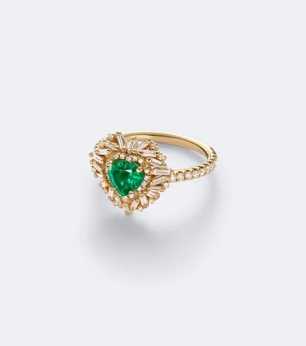 Anello in 18kt con smeraldo e diamanti - Suzanne Kalan - Modalova