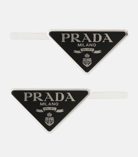 Set di 2 fermacapelli con logo - Prada - Modalova