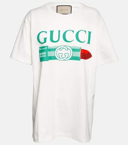 T-shirt in jersey di cotone con logo - Gucci - Modalova