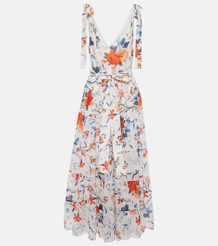 Floral cotton and silk midi dress - Erdem - Modalova