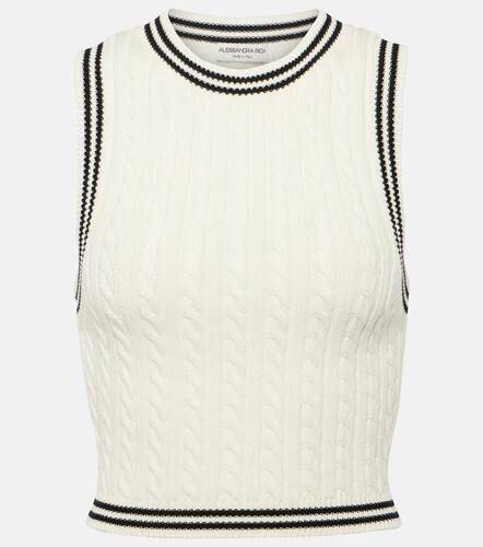 Cable-knit cotton sweater vest - Alessandra Rich - Modalova