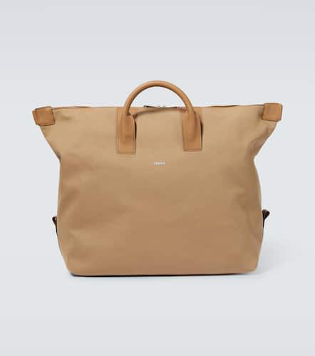 Raglan leather-trimmed duffel bag - Zegna - Modalova