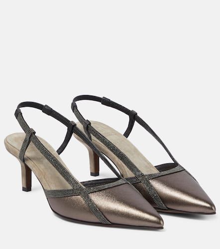 City embellished leather pumps - Brunello Cucinelli - Modalova