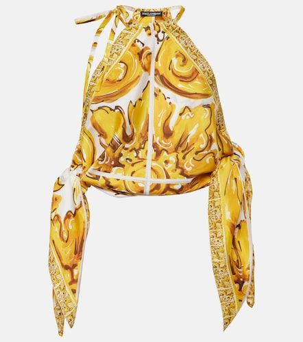 Top Majolica in satin di seta - Dolce&Gabbana - Modalova