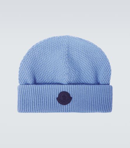 Moncler Logo virgin wool beanie - Moncler - Modalova