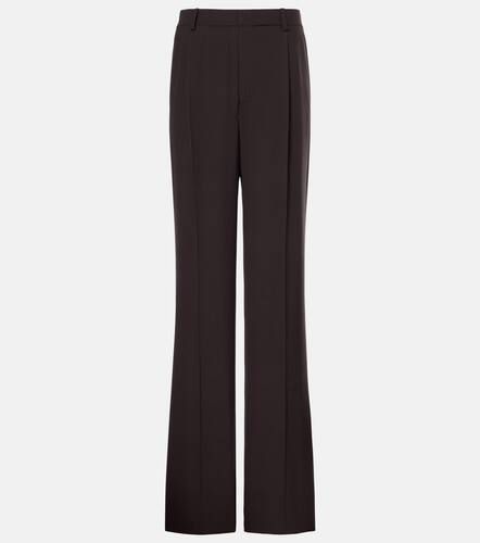 High-rise silk crÃªpe straight pants - Saint Laurent - Modalova