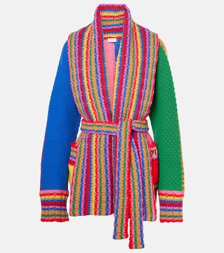 Colorblocked striped wool wrap cardigan - Pucci - Modalova