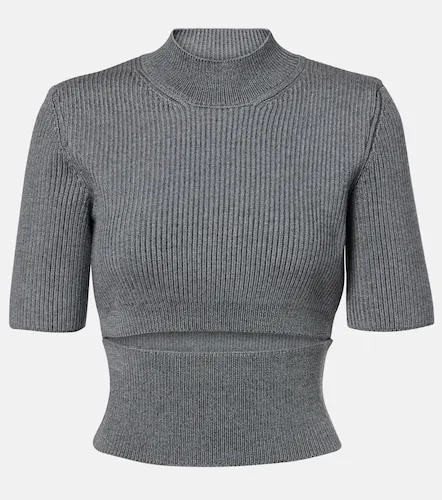 Ribbed-knit cutout wool-blend top - Alaia - Modalova