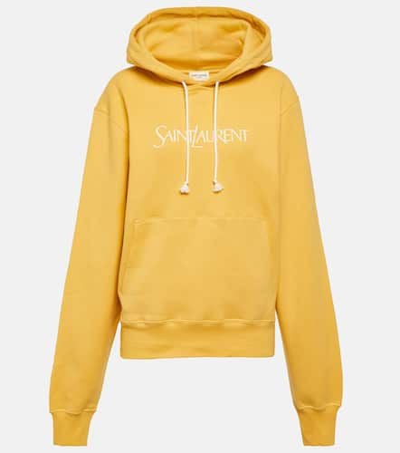 Logo cotton jersey hoodie - Saint Laurent - Modalova