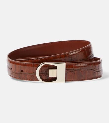 Reversible croc-effect leather belt - Saint Laurent - Modalova