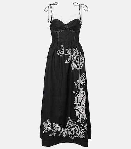Farm Rio Linen lace midi dress - Farm Rio - Modalova