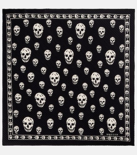 Pañuelo Skull de seda estampado - McQueen - Modalova