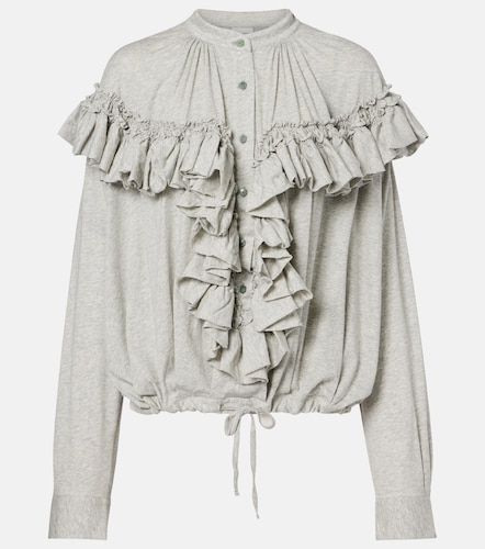 Ruffled cotton jersey blouse - Dries Van Noten - Modalova