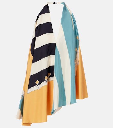 Top asimétrico de seda estampado - Loewe - Modalova