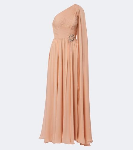 Embellished plisse one-shoulder silk gown - Elie Saab - Modalova