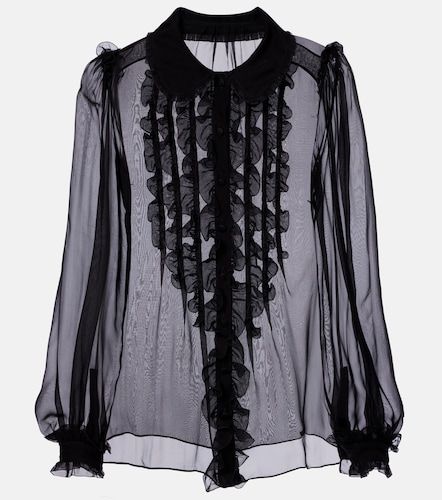 Ruffled sheer silk blouse - Dolce&Gabbana - Modalova